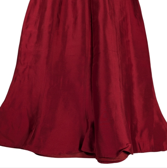 NWT Sara Campbell 100% Silk Red Bias Cut Midi Skirt Size 6 Quiet Luxury Holiday - Picture 10 of 11